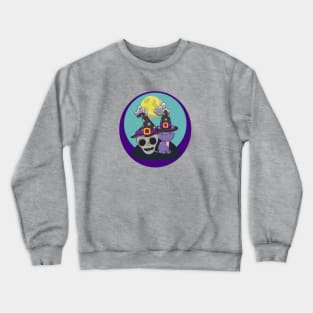 Black Cat And Skull Under The Moon Crewneck Sweatshirt